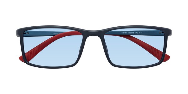 Front of Kordii in Matte Blue / Red