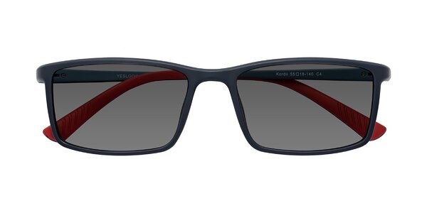 Front of Kordii in Matte Blue / Red