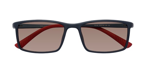 Front of Kordii in Matte Blue / Red