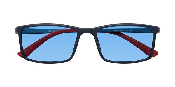 Front of Kordii in Matte Blue / Red