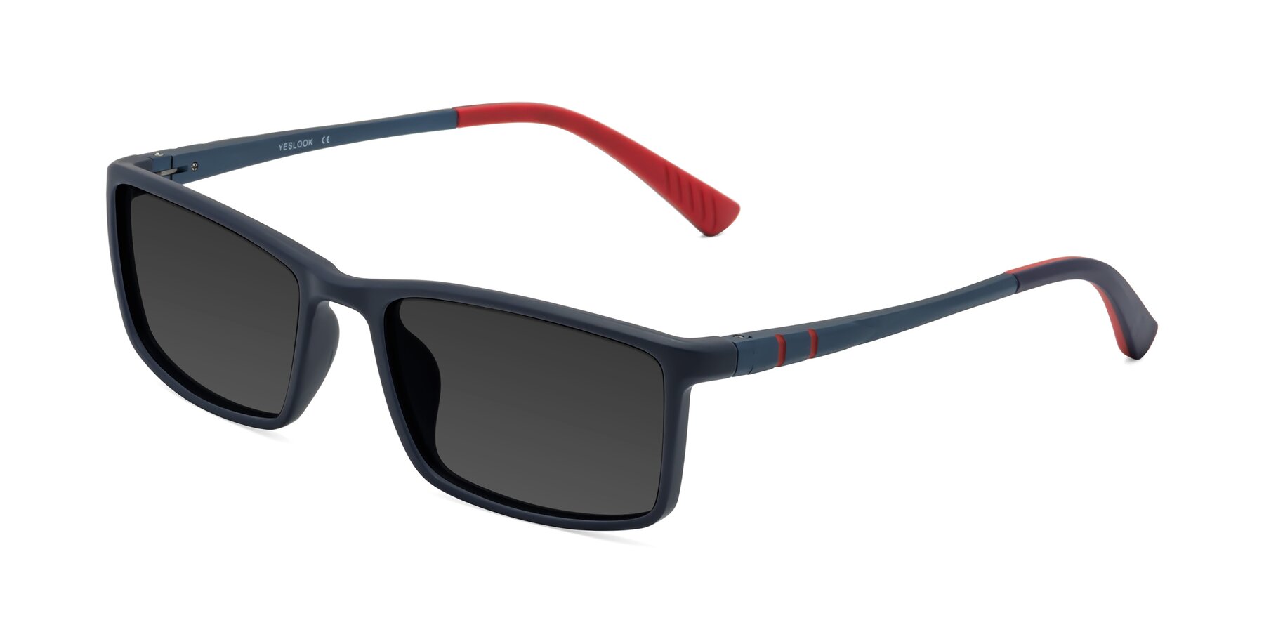Angle of Kordii in Matte Blue-Red with Gray Tinted Lenses