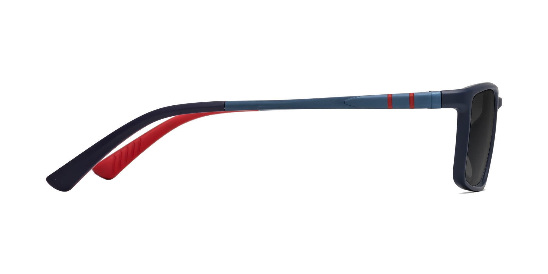 Side of Kordii in Matte Blue-Red with Gray Tinted Lenses