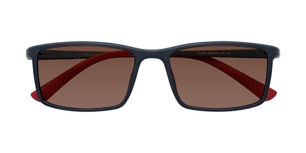 Front of Kordii in Matte Blue / Red