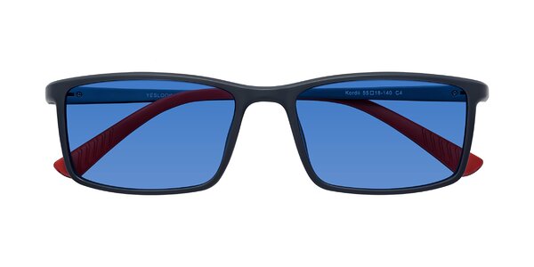 Front of Kordii in Matte Blue / Red