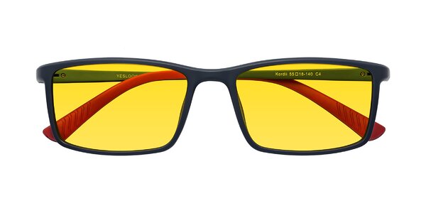Front of Kordii in Matte Blue / Red