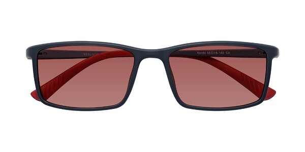 Front of Kordii in Matte Blue / Red