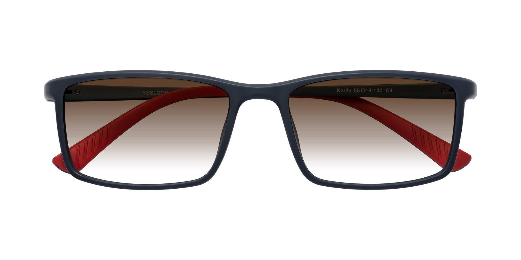 Folded Front of Kordii in Matte Blue/Red with Brown Gradient Lenses