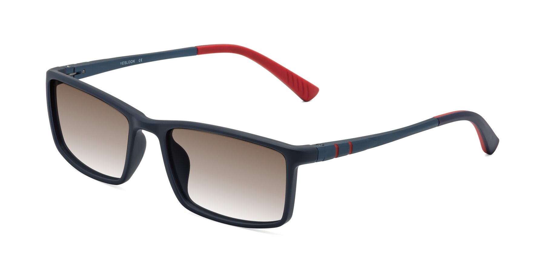 Angle of Kordii in Matte Blue/Red with Brown Gradient Lenses