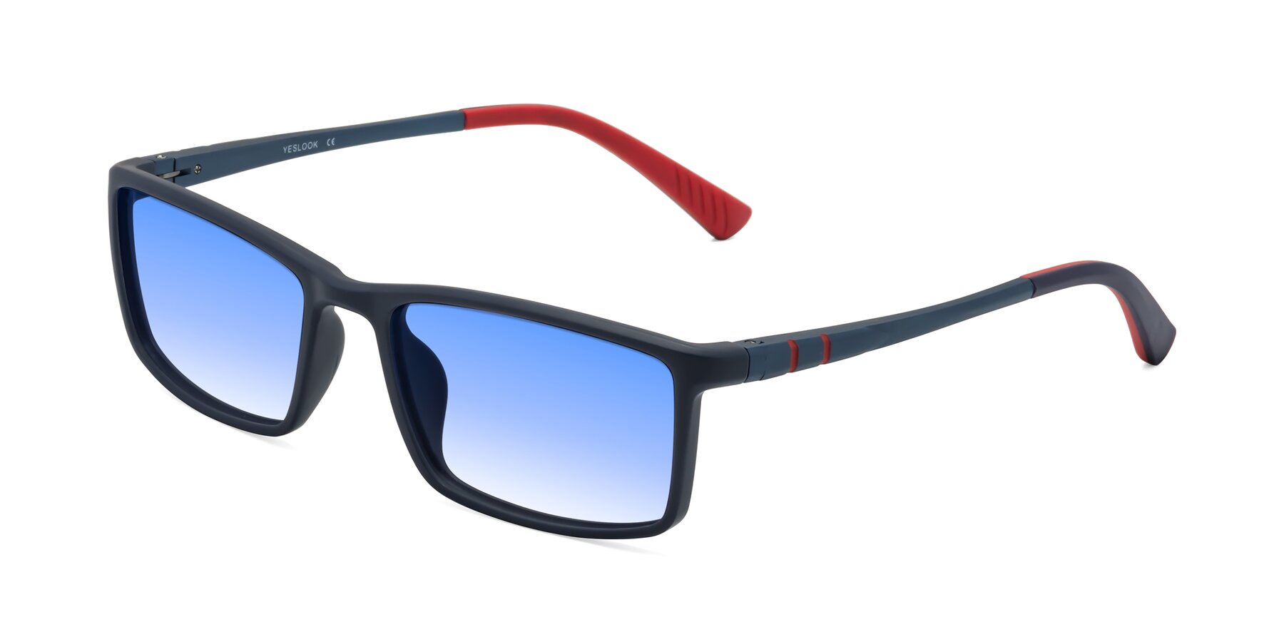 Angle of Kordii in Matte Blue/Red with Blue Gradient Lenses