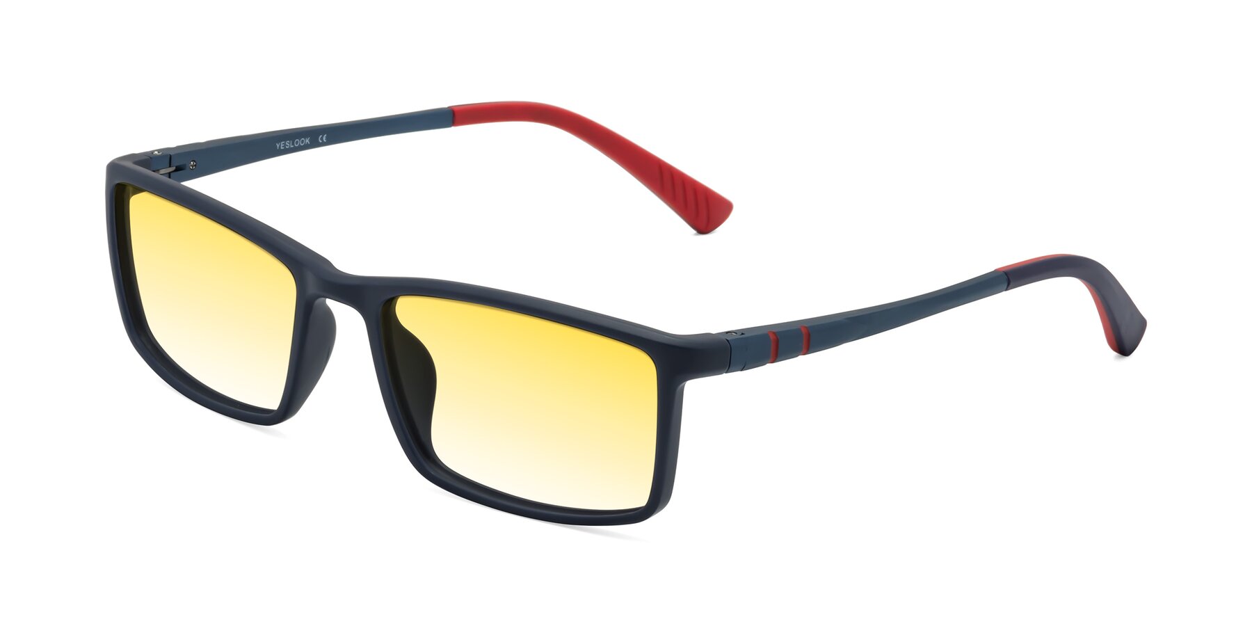 Angle of Kordii in Matte Blue/Red with Yellow Gradient Lenses