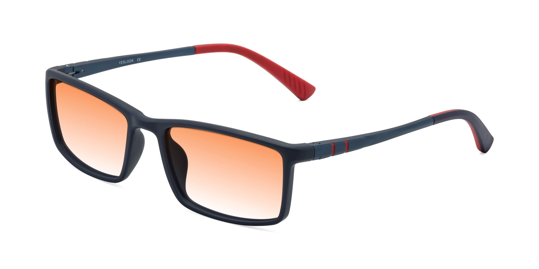Angle of Kordii in Matte Blue/Red with Orange Gradient Lenses
