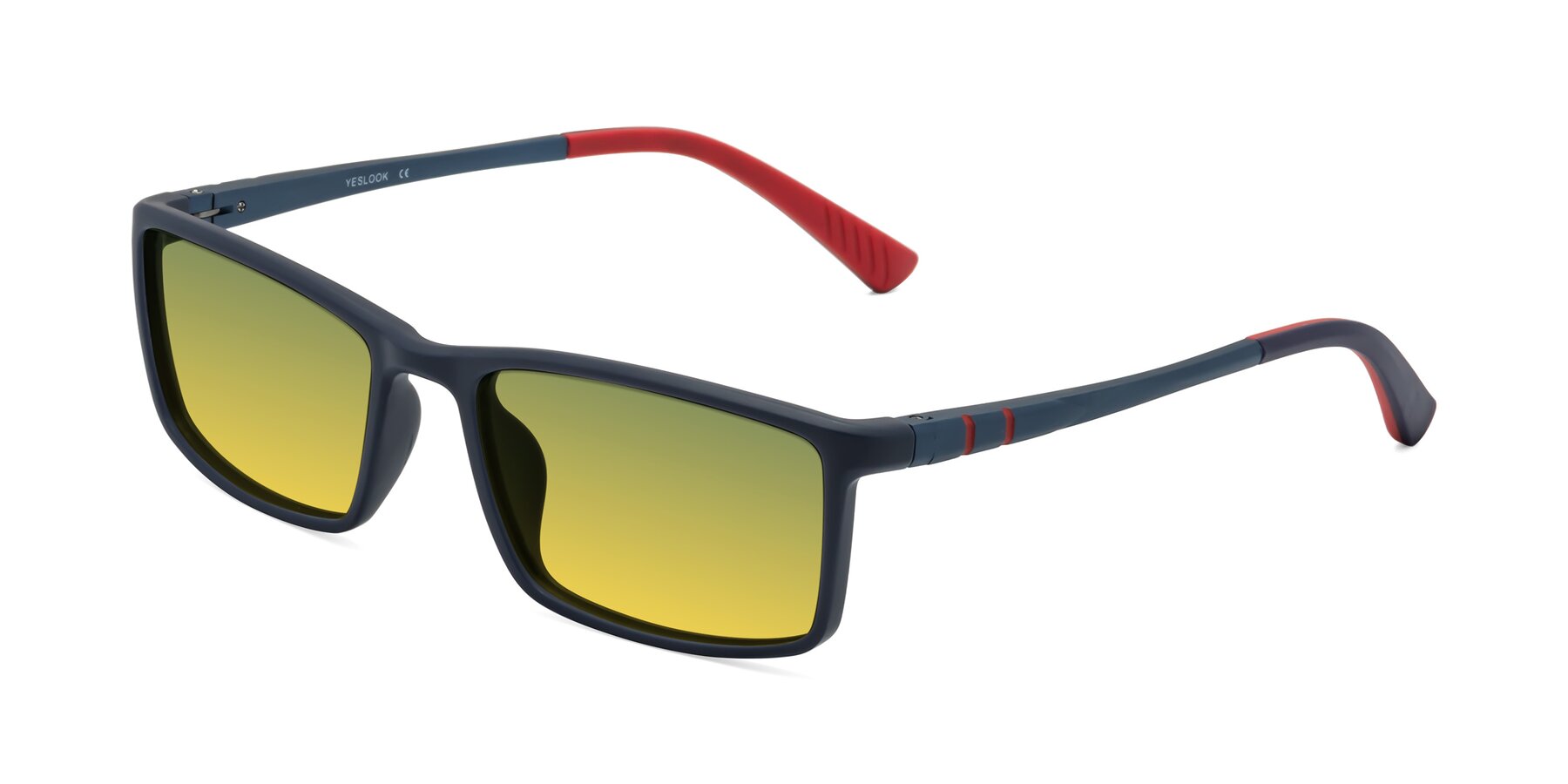 Angle of Kordii in Matte Blue/Red with Green / Yellow Gradient Lenses