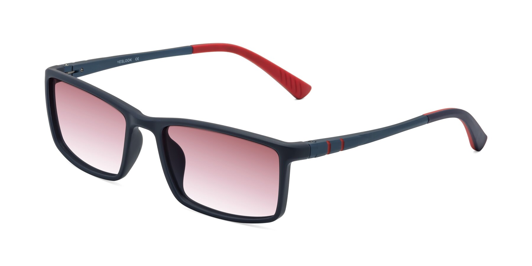 Angle of Kordii in Matte Blue/Red with Garnet Gradient Lenses