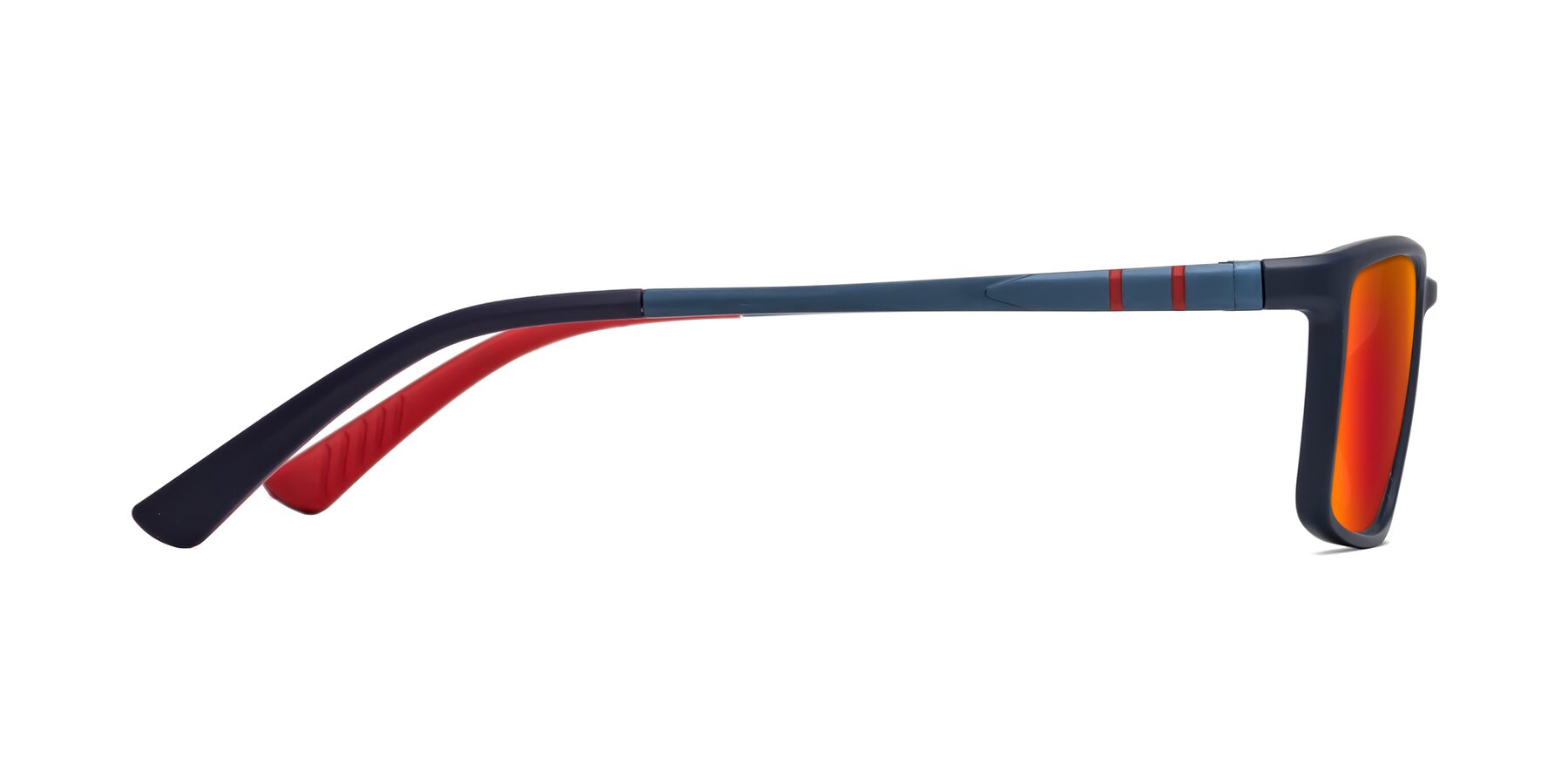 Side of Kordii in Matte Blue-Red with Red Gold Mirrored Lenses