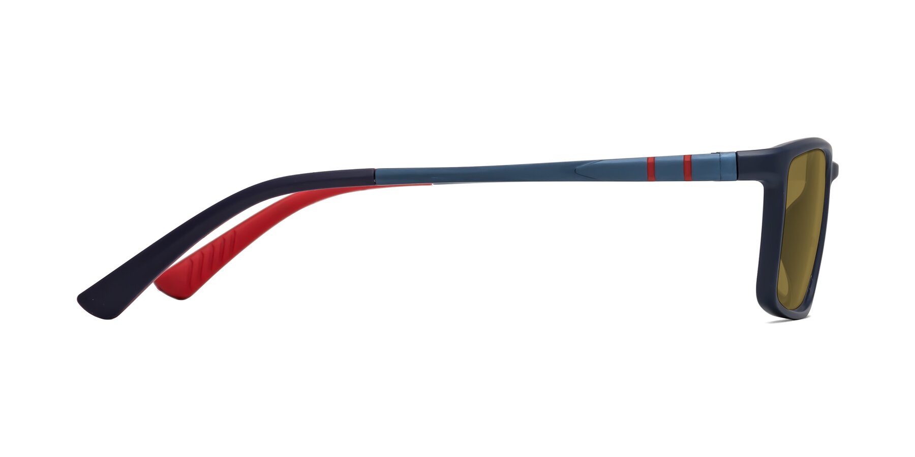 Side of Kordii in Matte Blue-Red with Brown Polarized Lenses