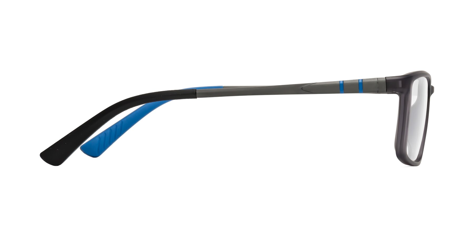 Side of Kordii in Matte Gray-Blue with Clear Reading Eyeglass Lenses