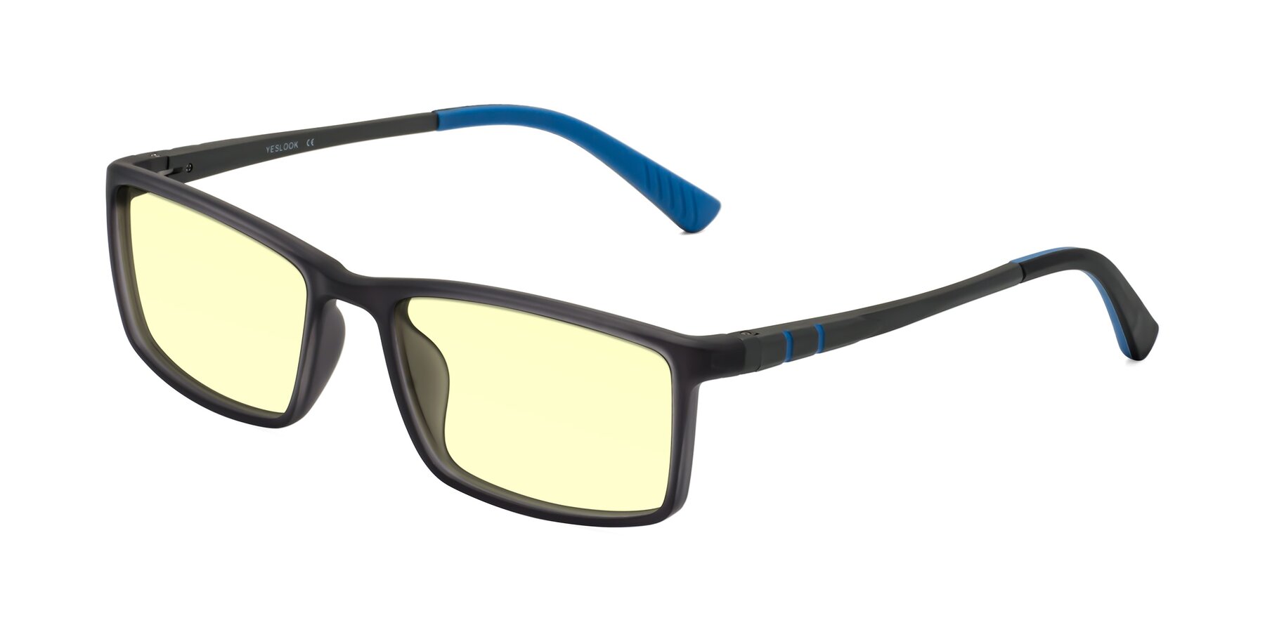 Angle of Kordii in Matte Gray-Blue with Light Yellow Tinted Lenses