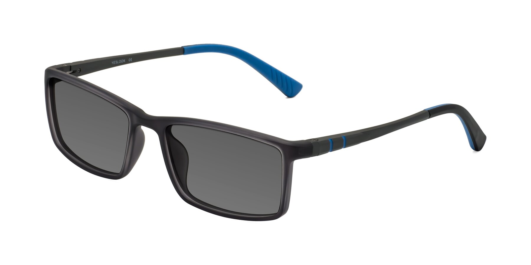 Angle of Kordii in Matte Gray-Blue with Medium Gray Tinted Lenses