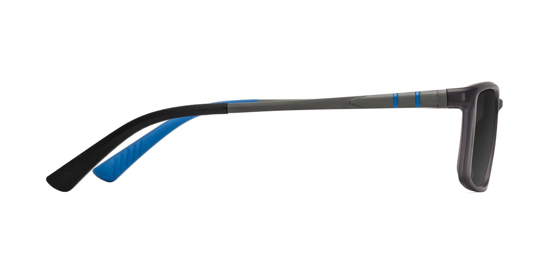 Side of Kordii in Matte Gray-Blue with Gray Tinted Lenses