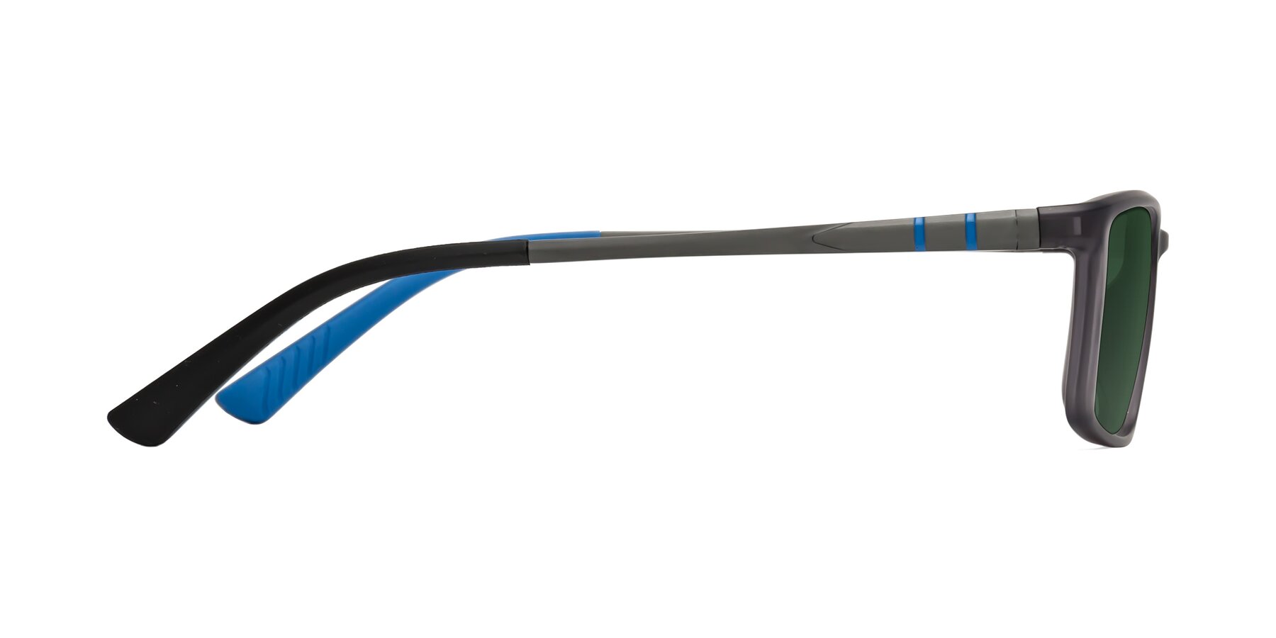Side of Kordii in Matte Gray-Blue with Green Tinted Lenses