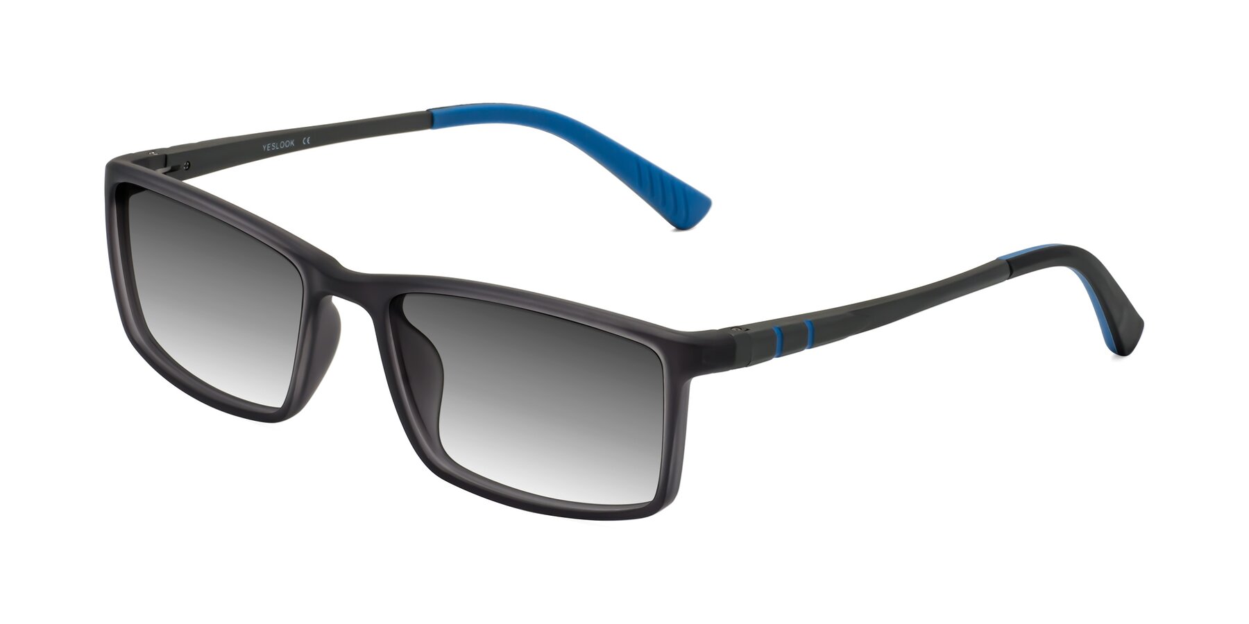 Angle of Kordii in Matte Gray/Blue with Gray Gradient Lenses