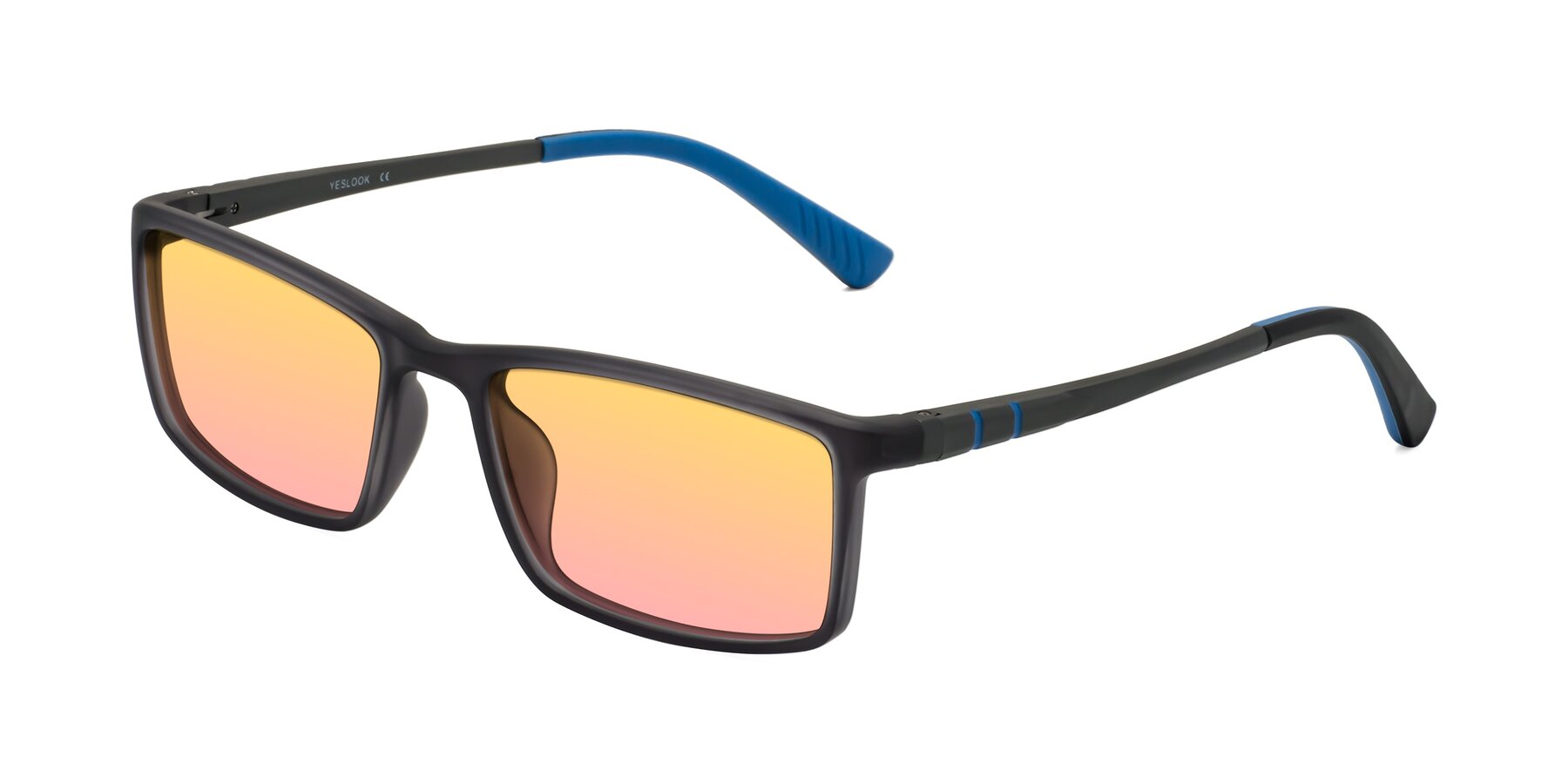 Angle of Kordii in Matte Gray/Blue with Yellow / Pink Gradient Lenses