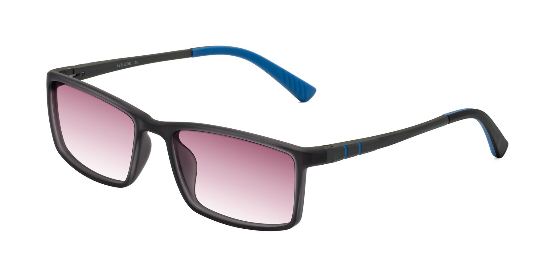 Angle of Kordii in Matte Gray/Blue with Wine Gradient Lenses
