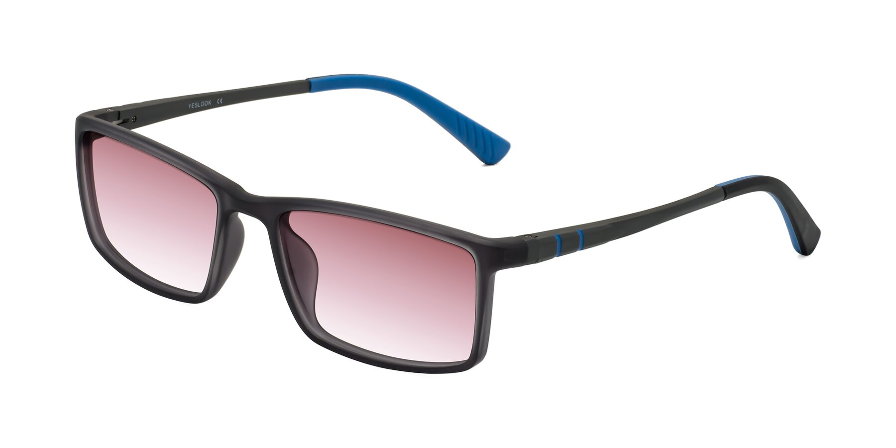 Angle of Kordii in Matte Gray/Blue with Garnet Gradient Lenses