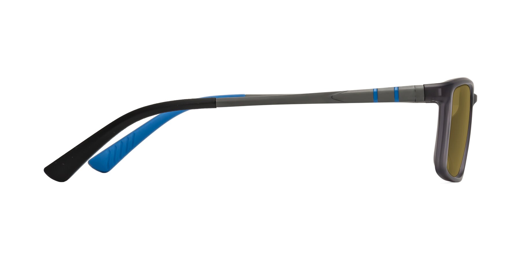 Side of Kordii in Matte Gray-Blue with Brown Polarized Lenses