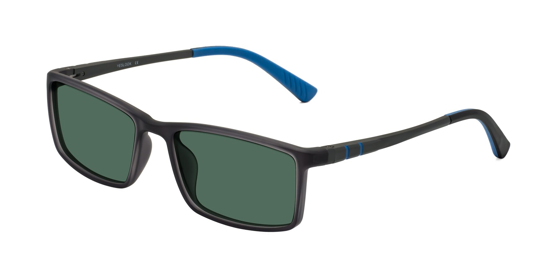 Angle of Kordii in Matte Gray-Blue with Green Polarized Lenses