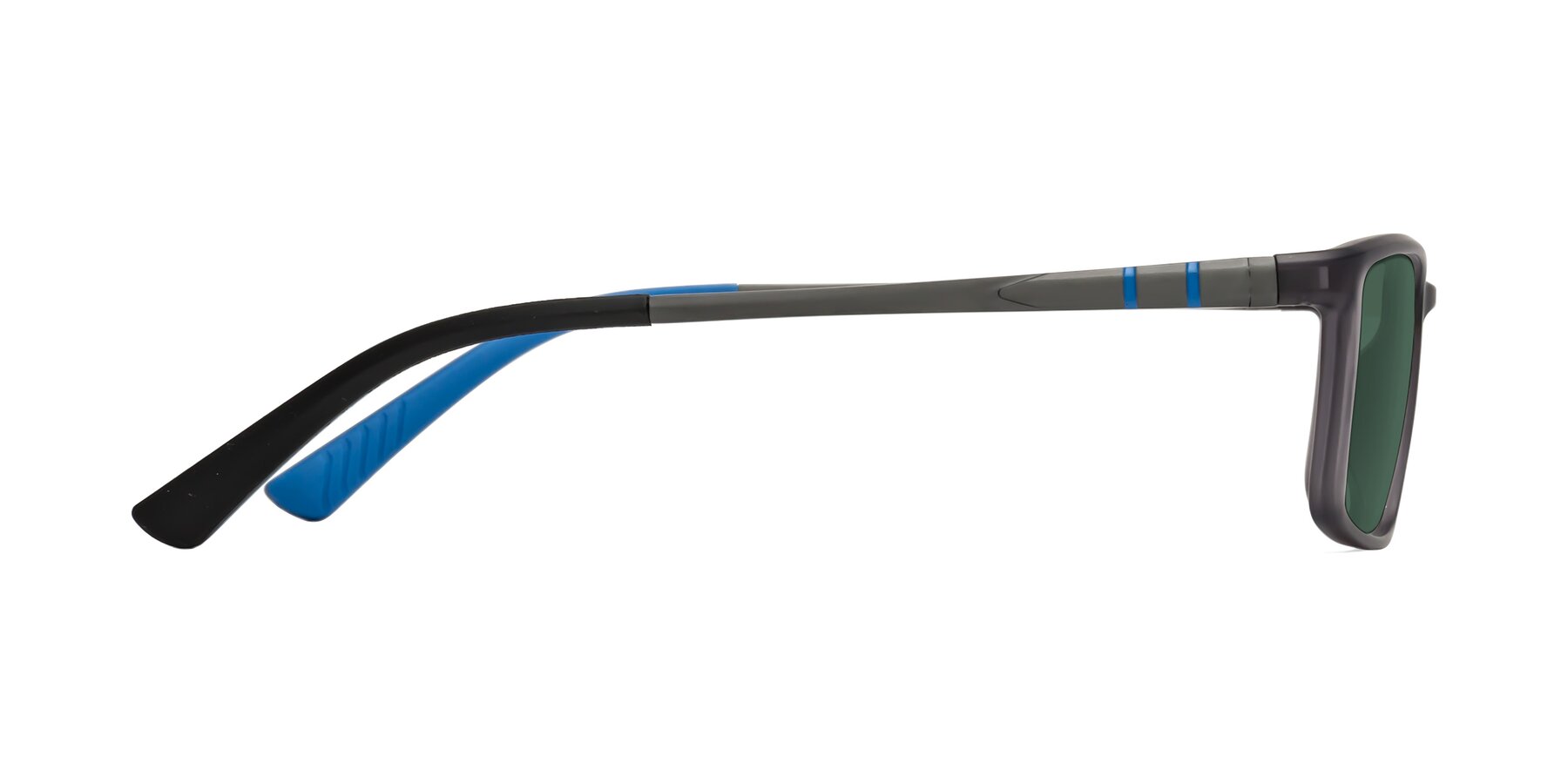 Side of Kordii in Matte Gray-Blue with Green Polarized Lenses