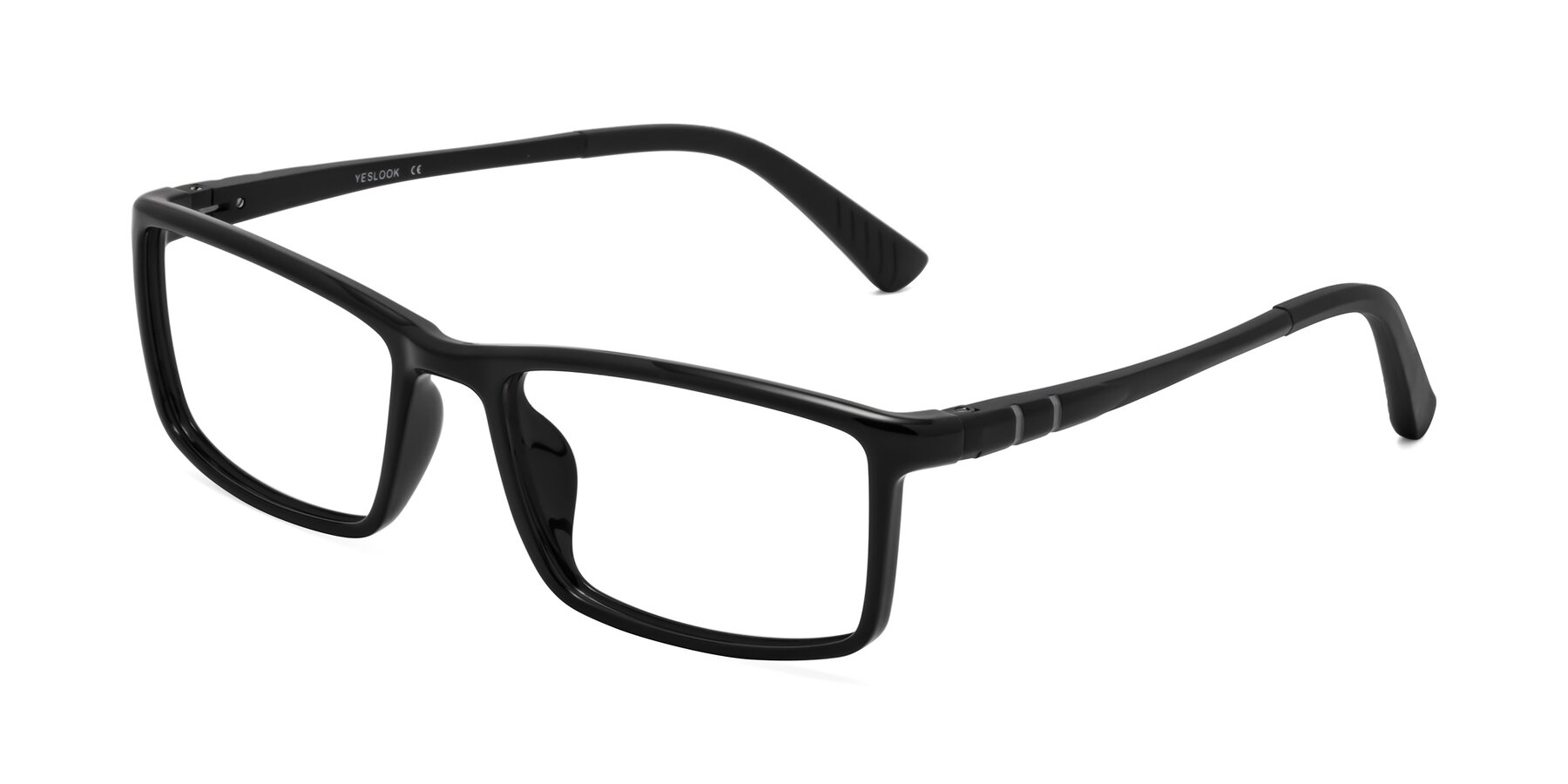 Angle of Kordii in Black with Clear Eyeglass Lenses