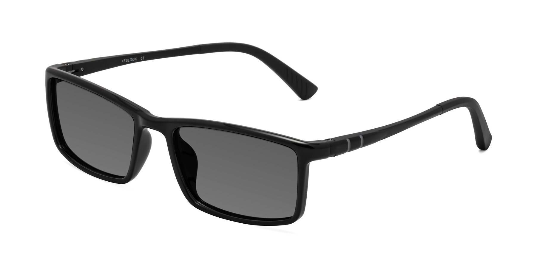 Angle of Kordii in Black with Medium Gray Tinted Lenses