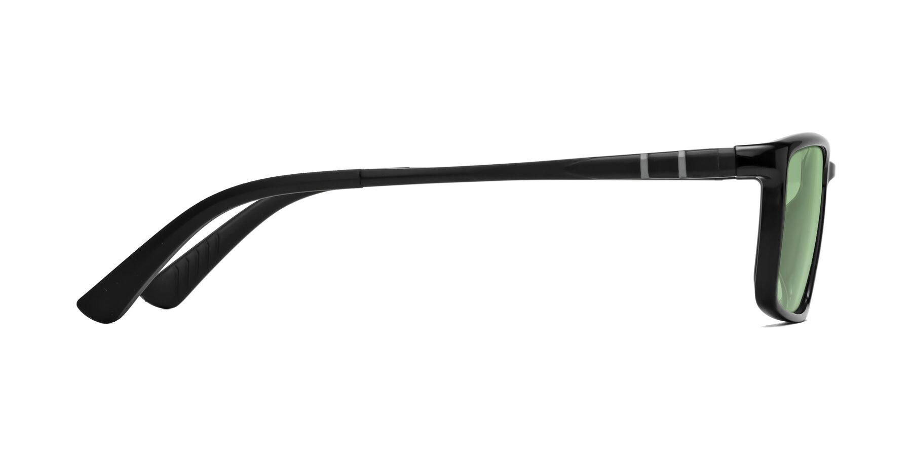 Side of Kordii in Black with Medium Green Tinted Lenses