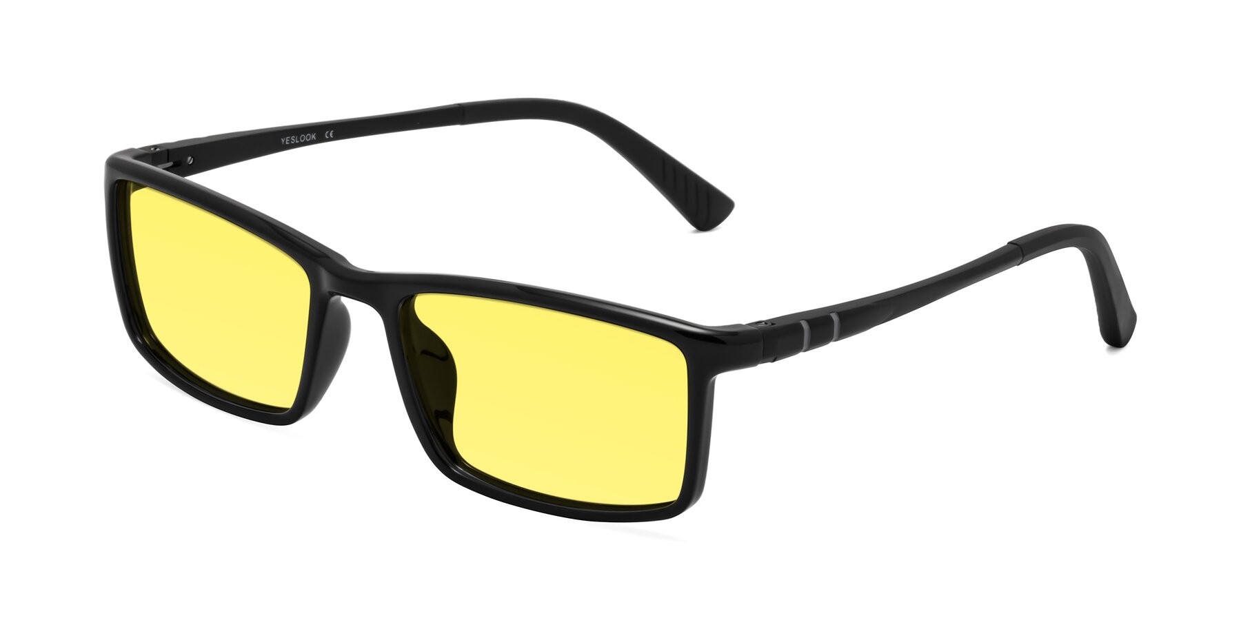 Angle of Kordii in Black with Medium Yellow Tinted Lenses