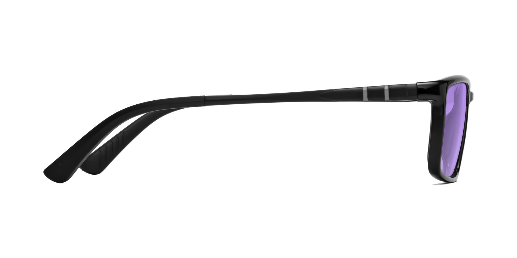 Side of Kordii in Black with Medium Purple Tinted Lenses
