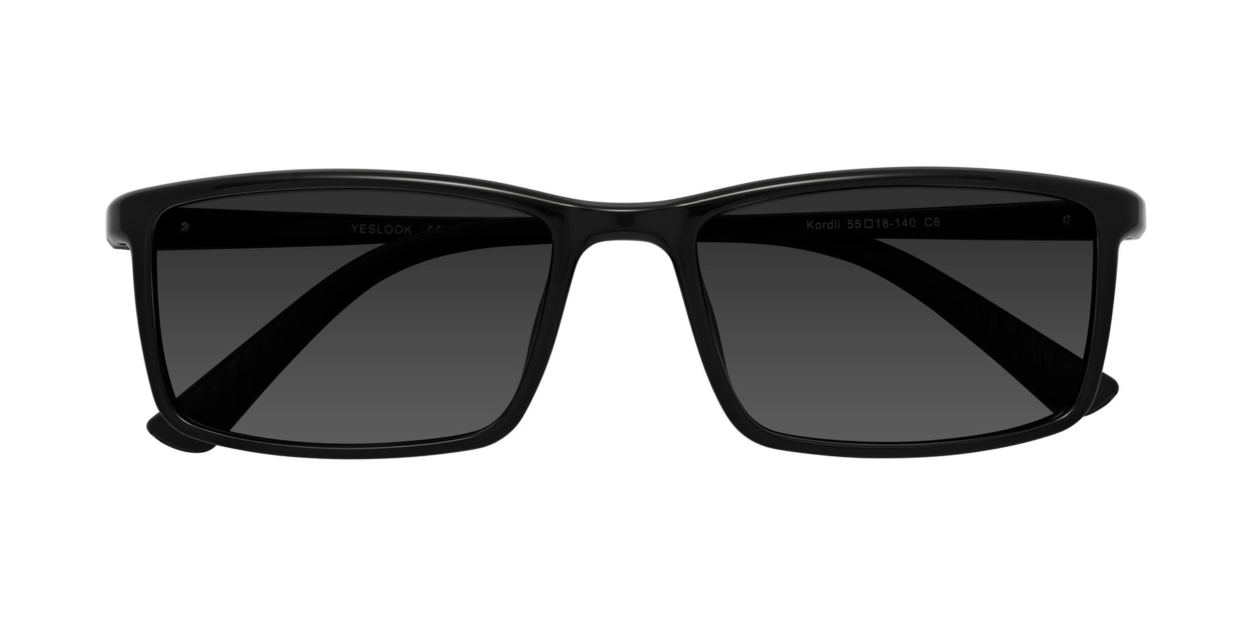Folded Front of Kordii in Black with Gray Tinted Lenses