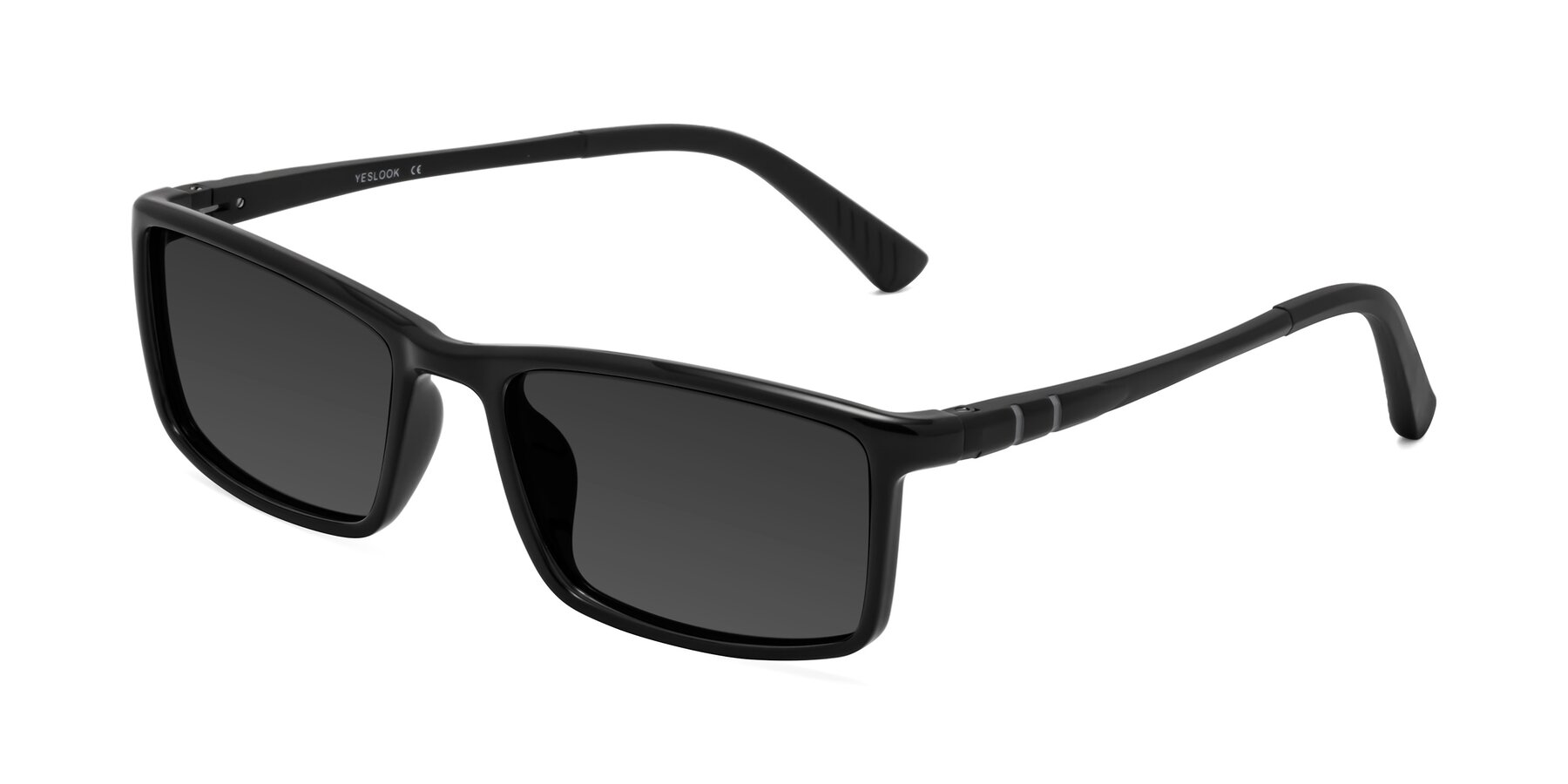 Angle of Kordii in Black with Gray Tinted Lenses