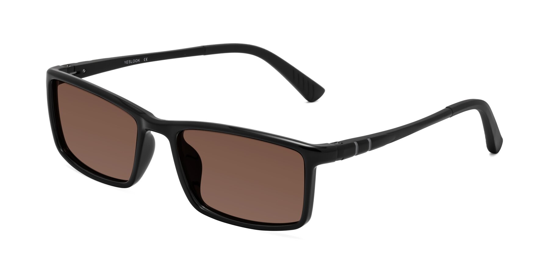 Angle of Kordii in Black with Brown Tinted Lenses