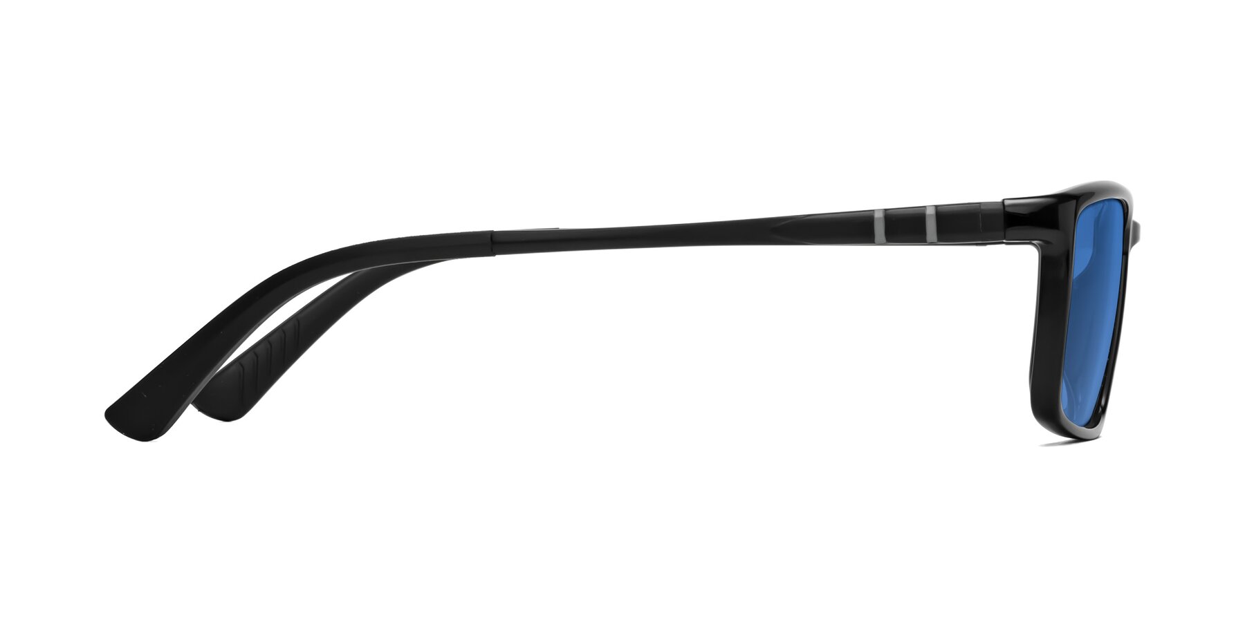 Side of Kordii in Black with Blue Tinted Lenses