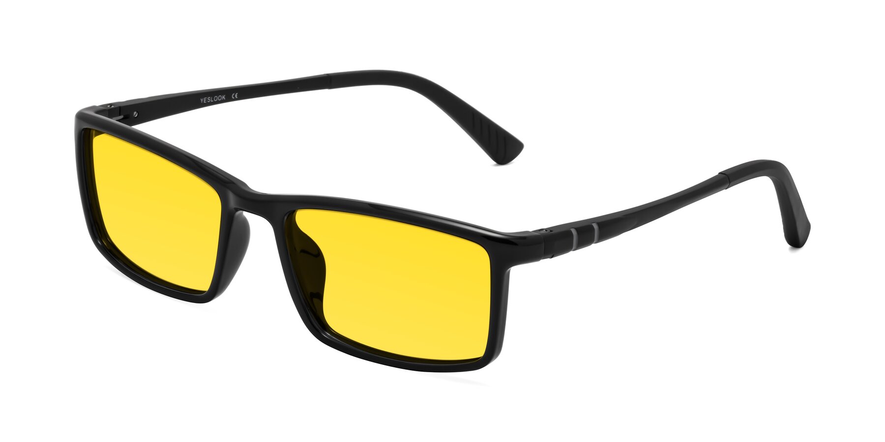 Angle of Kordii in Black with Yellow Tinted Lenses