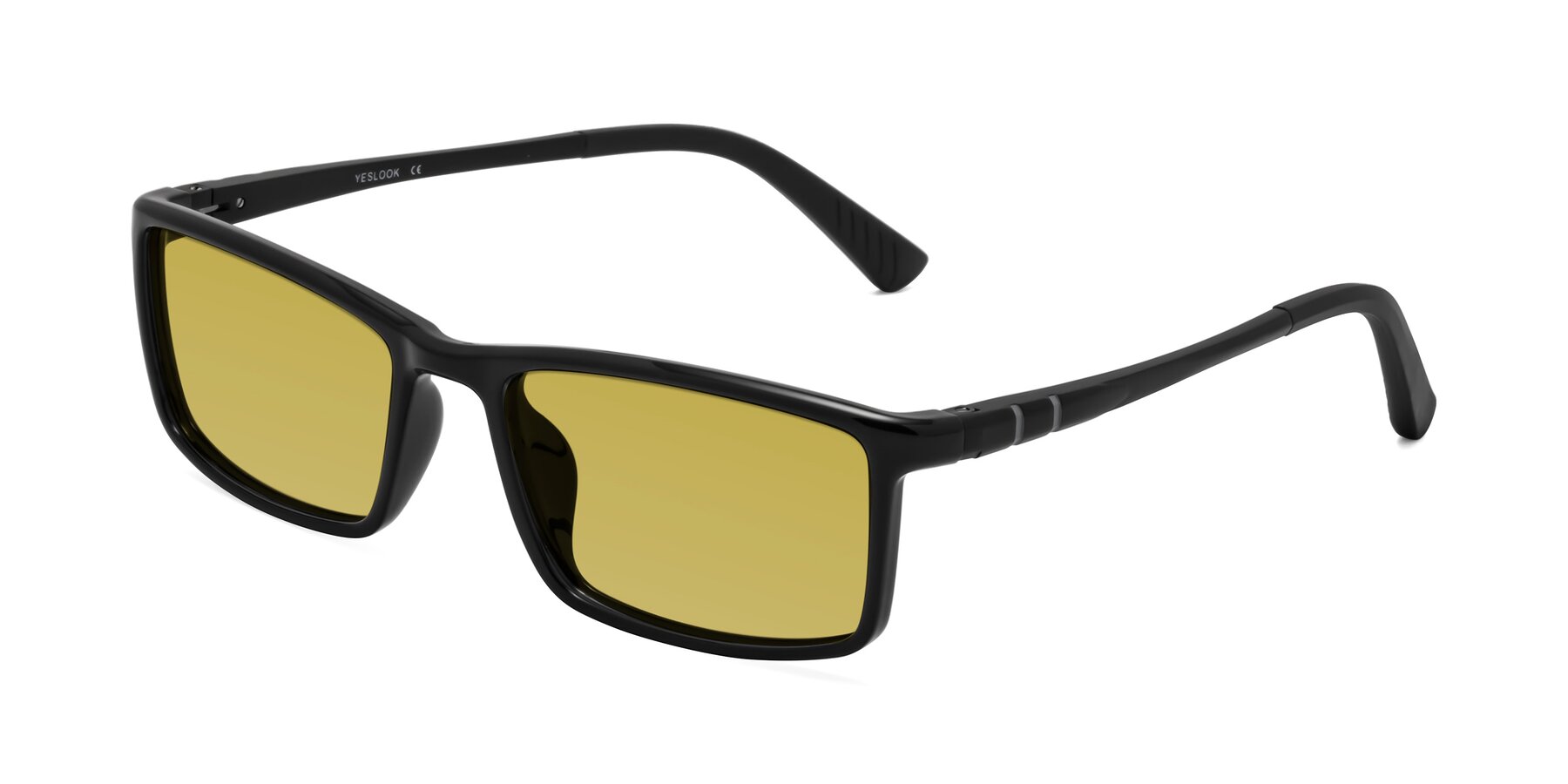 Angle of Kordii in Black with Champagne Tinted Lenses