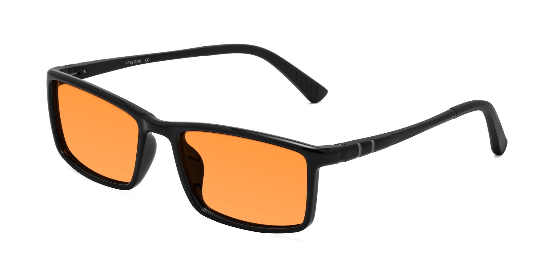 Angle of Kordii in Black with Orange Tinted Lenses