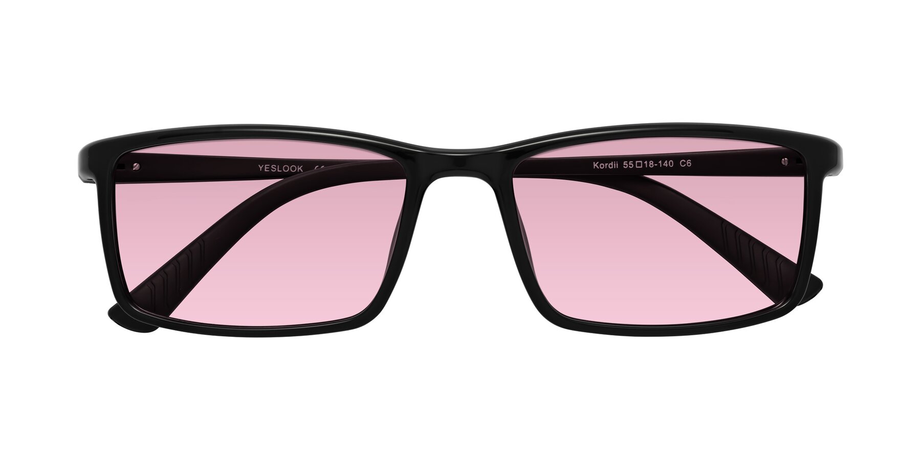 Folded Front of Kordii in Black with Light Wine Tinted Lenses