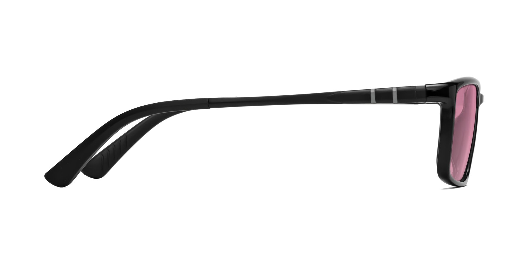 Side of Kordii in Black with Medium Wine Tinted Lenses