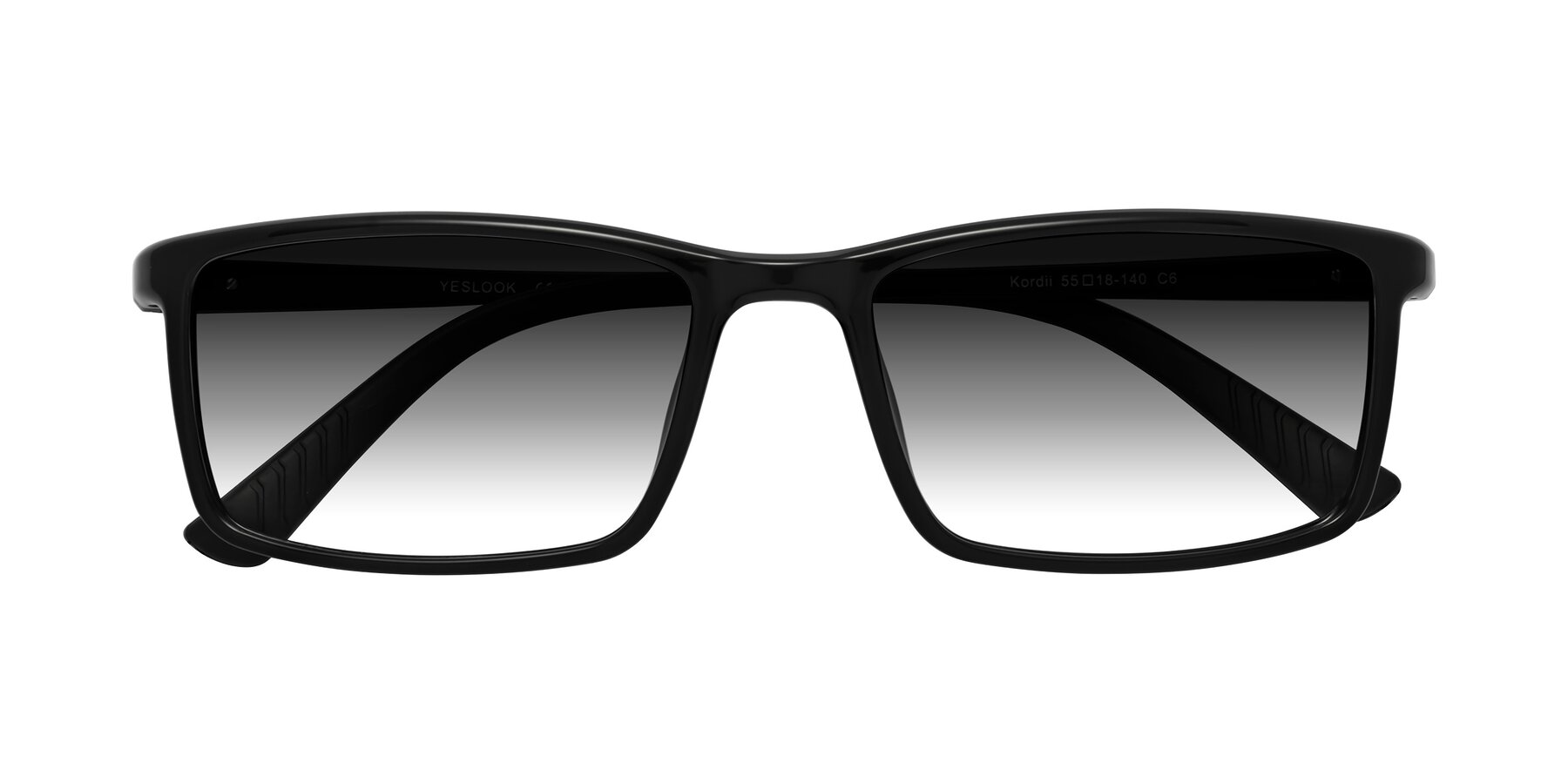 Folded Front of Kordii in Black with Gray Gradient Lenses