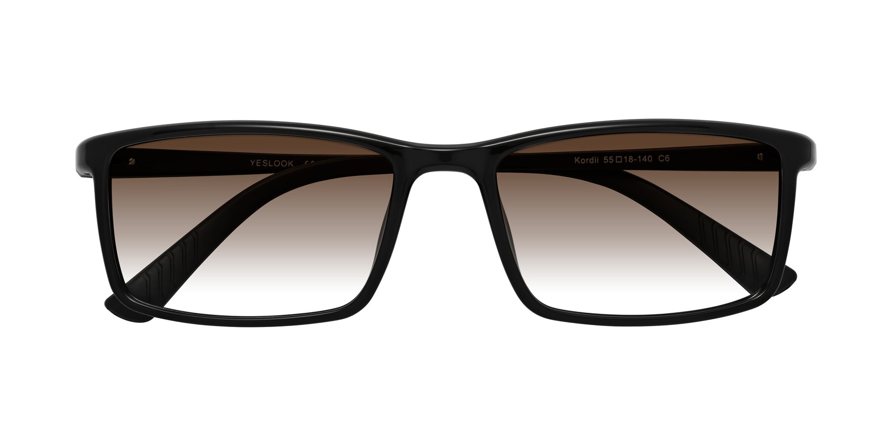 Folded Front of Kordii in Black with Brown Gradient Lenses