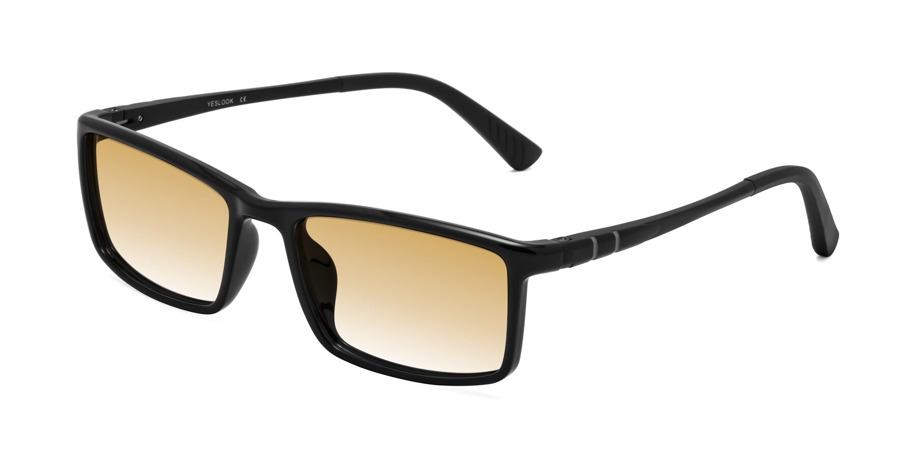 Angle of Kordii in Black with Champagne Gradient Lenses