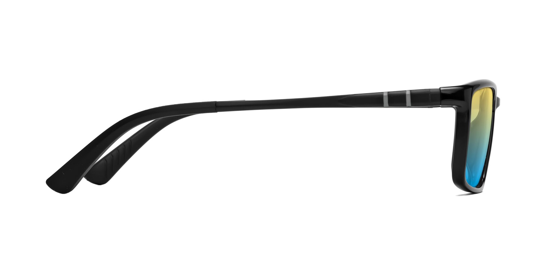 Side of Kordii in Black with Yellow / Blue Gradient Lenses
