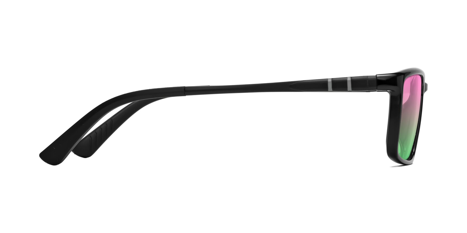 Side of Kordii in Black with Pink / Green Gradient Lenses